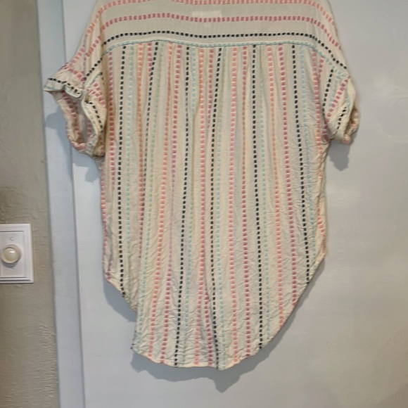 Loft split neck polka dot tie waist blouse - Picture 5 of 5